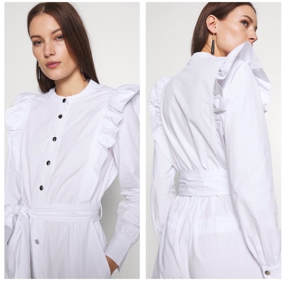 CUSTOMMADE White Ruffle Long
Sleeve Jumpsuit NWT - Picture 8 of 12